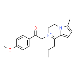 ChemSpider 2D Image | 2-[2-(4-Methoxyphenyl)-2-oxoethyl]-6-methyl-1-propyl-3,4-dihydropyrrolo[1,2-a]pyrazin-2-ium | C20H25N2O2