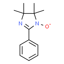 ChemSpider 2D Image | (4,4,5,5-Tetramethyl-2-phenyl-4,5-dihydro-1H-imidazol-1-yl)oxidanyl | C13H17N2O