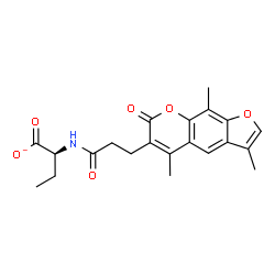 ChemSpider 2D Image | (2S)-2-{[3-(3,5,9-Trimethyl-7-oxo-7H-furo[3,2-g]chromen-6-yl)propanoyl]amino}butanoate | C21H22NO6