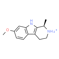 ChemSpider 2D Image | (1R)-7-Methoxy-1-methyl-2,3,4,9-tetrahydro-1H-beta-carbolin-2-ium | C13H17N2O