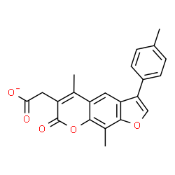ChemSpider 2D Image | [5,9-Dimethyl-3-(4-methylphenyl)-7-oxo-7H-furo[3,2-g]chromen-6-yl]acetate | C22H17O5