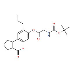 ChemSpider 2D Image | 4-Oxo-8-propyl-1,2,3,4-tetrahydrocyclopenta[c]chromen-7-yl N-{[(2-methyl-2-propanyl)oxy]carbonyl}glycinate | C22H27NO6