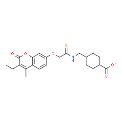 ChemSpider 2D Image | 4-[({[(3-Ethyl-4-methyl-2-oxo-2H-chromen-7-yl)oxy]acetyl}amino)methyl]cyclohexanecarboxylate | C22H26NO6
