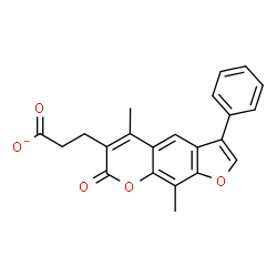 ChemSpider 2D Image | 3-(5,9-Dimethyl-7-oxo-3-phenyl-7H-furo[3,2-g]chromen-6-yl)propanoate | C22H17O5