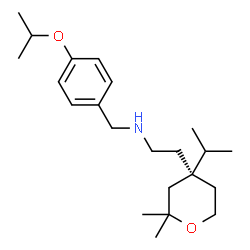 ChemSpider 2D Image | N-(4-Isopropoxybenzyl)-2-[(4S)-4-isopropyl-2,2-dimethyltetrahydro-2H-pyran-4-yl]ethanamine | C22H37NO2