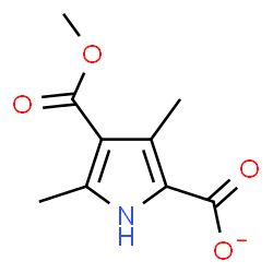 ChemSpider 2D Image | 4-(Methoxycarbonyl)-3,5-dimethyl-1H-pyrrole-2-carboxylate | C9H10NO4