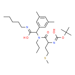 ChemSpider 2D Image | 2-Methyl-2-propanyl [1-{[1-(3,5-dimethylphenyl)-2-oxo-2-(pentylamino)ethyl](propyl)amino}-4-(methylsulfanyl)-1-oxo-2-butanyl]carbamate | C28H47N3O4S