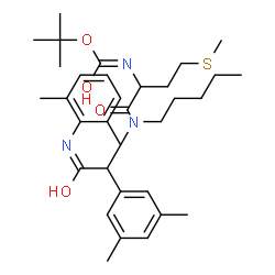 ChemSpider 2D Image | 2-Methyl-2-propanyl {1-[{1-(3,5-dimethylphenyl)-2-[(2,6-dimethylphenyl)amino]-2-oxoethyl}(pentyl)amino]-4-(methylsulfanyl)-1-oxo-2-butanyl}carbamate | C33H49N3O4S
