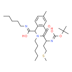 ChemSpider 2D Image | 2-Methyl-2-propanyl [1-{[1-(2,4-dimethylphenyl)-2-oxo-2-(pentylamino)ethyl](pentyl)amino}-4-(methylsulfanyl)-1-oxo-2-butanyl]carbamate | C30H51N3O4S
