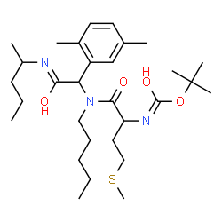 ChemSpider 2D Image | 2-Methyl-2-propanyl [1-{[1-(2,5-dimethylphenyl)-2-oxo-2-(2-pentanylamino)ethyl](pentyl)amino}-4-(methylsulfanyl)-1-oxo-2-butanyl]carbamate | C30H51N3O4S