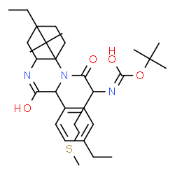 ChemSpider 2D Image | 2-Methyl-2-propanyl [1-{[2-(cyclohexylamino)-1-(4-ethylphenyl)-2-oxoethyl](2-methyl-2-butanyl)amino}-4-(methylsulfanyl)-1-oxo-2-butanyl]carbamate | C31H51N3O4S