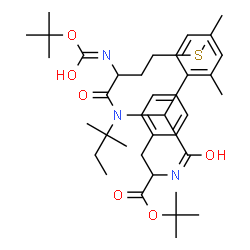 ChemSpider 2D Image | 2-Methyl-2-propanyl N-{(2,4-dimethylphenyl)[(2-methyl-2-butanyl)(N-{[(2-methyl-2-propanyl)oxy]carbonyl}methionyl)amino]acetyl}phenylalaninate | C38H57N3O6S