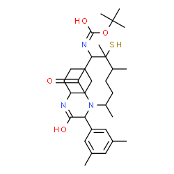 ChemSpider 2D Image | 2-Methyl-2-propanyl (1-{[2-(cyclohexylamino)-1-(3,5-dimethylphenyl)-2-oxoethyl](5-methyl-2-hexanyl)amino}-1-oxo-3-sulfanyl-2-propanyl)carbamate | C31H51N3O4S