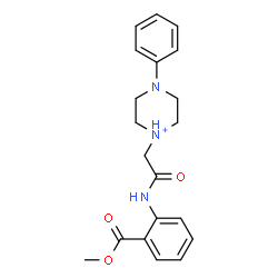 ChemSpider 2D Image | 1-(2-{[2-(Methoxycarbonyl)phenyl]amino}-2-oxoethyl)-4-phenylpiperazin-1-ium | C20H24N3O3