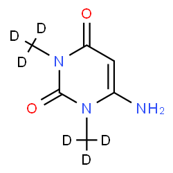 ChemSpider 2D Image | 6-Amino-1,3-bis[(~2~H_3_)methyl]-2,4(1H,3H)-pyrimidinedione | C6H3D6N3O2