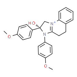 ChemSpider 2D Image | (2R)-2-Hydroxy-2,3-bis(4-methoxyphenyl)-2,3,4,5-tetrahydro-1H-imidazo[1,2-a]quinolin-10-ium | C25H25N2O3