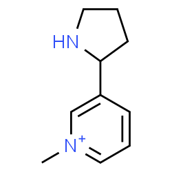 ChemSpider 2D Image | 1-Methyl-3-(2-pyrrolidinyl)pyridinium | C10H15N2
