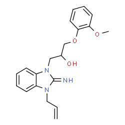 ChemSpider 2D Image | 1-(3-Allyl-2-imino-2,3-dihydro-1H-benzimidazol-1-yl)-3-(2-methoxyphenoxy)-2-propanol | C20H23N3O3