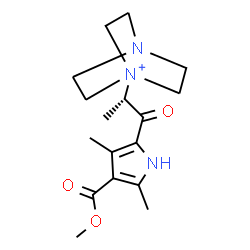 ChemSpider 2D Image | 1-{(2S)-1-[4-(Methoxycarbonyl)-3,5-dimethyl-1H-pyrrol-2-yl]-1-oxo-2-propanyl}-4-aza-1-azoniabicyclo[2.2.2]octane | C17H26N3O3
