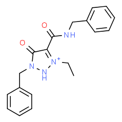 ChemSpider 2D Image | 1-Benzyl-4-(benzylcarbamoyl)-3-ethyl-5-oxo-2,5-dihydro-1H-1,2,3-triazol-3-ium | C19H21N4O2