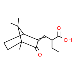 ChemSpider 2D Image | 2-[(4,7,7-Trimethyl-3-oxobicyclo[2.2.1]hept-2-ylidene)methyl]butanoic acid | C15H22O3