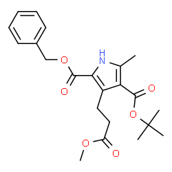 ChemSpider 2D Image | 2-Benzyl 4-tert-butyl 3-(3-methoxy-3-oxopropyl)-5-methyl-1H-pyrrole-2,4-dicarboxylate | C22H27NO6
