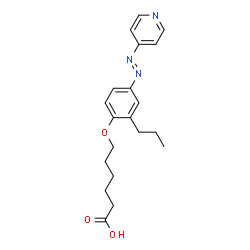 ChemSpider 2D Image | 6-{2-Propyl-4-[(E)-4-pyridinyldiazenyl]phenoxy}hexanoic acid | C20H25N3O3