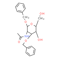 ChemSpider 2D Image | Benzyl 2-acetamido-3-O-benzyl-2-deoxyhexopyranoside | C22H27NO6