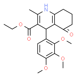 ChemSpider 2D Image | Ethyl 2-methyl-5-oxo-4-(2,3,4-trimethoxyphenyl)-1,4,5,6,7,8-hexahydro-3-quinolinecarboxylate | C22H27NO6