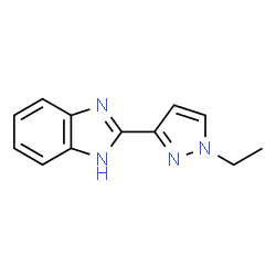 ChemSpider 2D Image | 2-(1-ethylpyrazol-3-yl)-1H-1,3-benzodiazole | C12H12N4