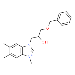 ChemSpider 2D Image | 3-(3-Benzyloxy-2-hydroxy-propyl)-1,5,6-trimethyl-3H-benzoimidazol-1-ium | C20H25N2O2