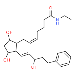 ChemSpider 2D Image | (5Z)-7-{3,5-Dihydroxy-2-[(1E)-3-hydroxy-5-phenyl-1-penten-1-yl]cyclopentyl}-N-ethyl-5-heptenamide | C25H37NO4
