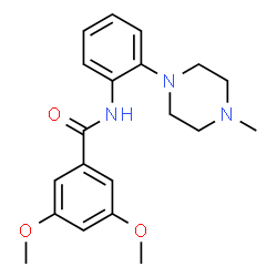 ChemSpider 2D Image | 3,5-Dimethoxy-N-[2-(4-methyl-1-piperazinyl)phenyl]benzamide | C20H25N3O3