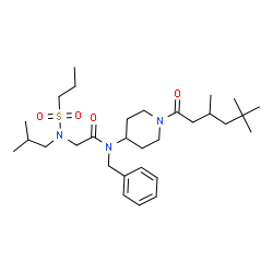 ChemSpider 2D Image | N-Benzyl-N~2~-isobutyl-N~2~-(propylsulfonyl)-N-[1-(3,5,5-trimethylhexanoyl)-4-piperidinyl]glycinamide | C30H51N3O4S