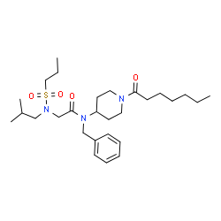 ChemSpider 2D Image | N-Benzyl-N-(1-heptanoyl-4-piperidinyl)-N~2~-isobutyl-N~2~-(propylsulfonyl)glycinamide | C28H47N3O4S