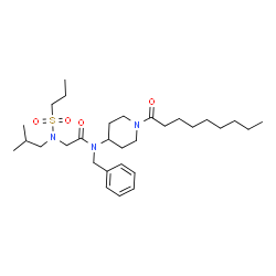ChemSpider 2D Image | N-Benzyl-N~2~-isobutyl-N-(1-nonanoyl-4-piperidinyl)-N~2~-(propylsulfonyl)glycinamide | C30H51N3O4S
