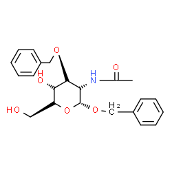 ChemSpider 2D Image | Benzyl 2-acetamido-3-O-benzyl-2-deoxy-beta-D-glucopyranoside | C22H27NO6