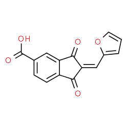 ChemSpider 2D Image | (2Z)-2-(2-Furylmethylene)-1,3-dioxo-5-indanecarboxylic acid | C15H8O5