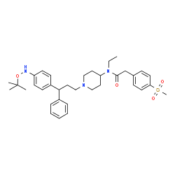 ChemSpider 2D Image | N-(1-{3-[4-(tert-butoxyamino)phenyl]-3-phenylpropyl}piperidin-4-yl)-N-ethyl-2-[4-(methylsulfonyl)phenyl]acetamide | C35H47N3O4S