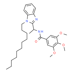 ChemSpider 2D Image | 3,4,5-Trimethoxy-N-[1-(1-undecyl-1H-benzimidazol-2-yl)ethyl]benzamide | C30H43N3O4