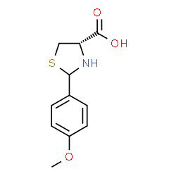ChemSpider 2D Image | 2-(4-Methoxy-phenyl)-thiazolidine-4-carboxylic acid | C11H13NO3S