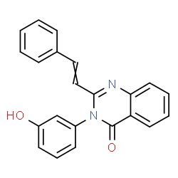 ChemSpider 2D Image | 3-(3-Hydroxyphenyl)-2-(2-phenylvinyl)-4(3H)-quinazolinone | C22H16N2O2