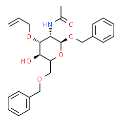 ChemSpider 2D Image | Benzyl (5xi)-2-acetamido-3-O-allyl-6-O-benzyl-2-deoxy-alpha-D-lyxo-hexopyranoside | C25H31NO6