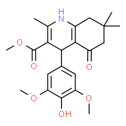 ChemSpider 2D Image | Methyl 4-(4-hydroxy-3,5-dimethoxyphenyl)-2,7,7-trimethyl-5-oxo-1,4,5,6,7,8-hexahydro-3-quinolinecarboxylate | C22H27NO6