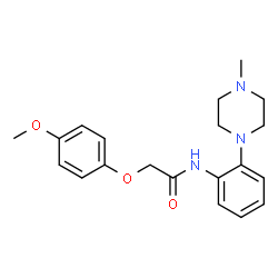 ChemSpider 2D Image | 2-(4-Methoxyphenoxy)-N-[2-(4-methyl-1-piperazinyl)phenyl]acetamide | C20H25N3O3