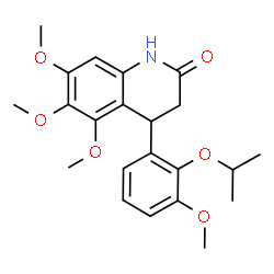 ChemSpider 2D Image | 4-(2-Isopropoxy-3-methoxyphenyl)-5,6,7-trimethoxy-3,4-dihydro-2(1H)-quinolinone | C22H27NO6