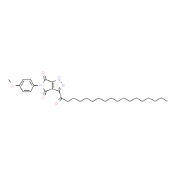 ChemSpider 2D Image | 5-(4-Methoxyphenyl)-3-stearoylpyrrolo[3,4-c]pyrazole-4,6(1H,5H)-dione | C30H43N3O4