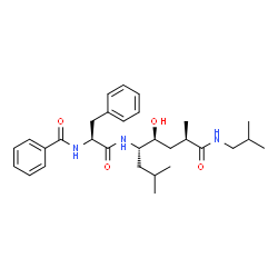 ChemSpider 2D Image | Nalpha-Benzoyl-N-[(4S,5S,7R)-5-hydroxy-8-(isobutylamino)-2,7-dimethyl-8-oxo-4-octanyl]-L-phenylalaninamide | C30H43N3O4