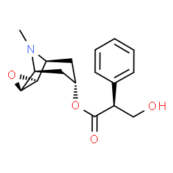 ChemSpider 2D Image | (1S,2S,4S,5S)-9-Methyl-3-oxa-9-azatricyclo[3.3.1.0~2,4~]non-7-yl (2S)-3-hydroxy-2-phenylpropanoate | C17H21NO4