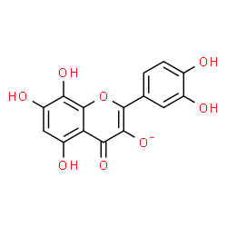 ChemSpider 2D Image | 2-(3,4-Dihydroxyphenyl)-5,7,8-trihydroxy-4-oxo-4H-chromen-3-olate | C15H9O8